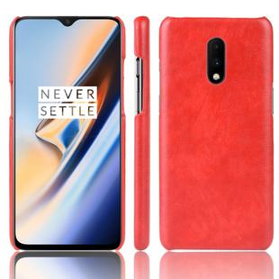 Litchi Texture PC + PU Shockproof Case for OnePlus 7(Red)