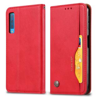 Knead Skin Texture Horizontal Flip Leather Case for Samsung Galaxy A70, with Photo Frame & Holder & Card Slots & Wallet(Red)