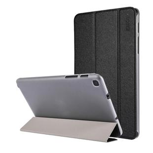ENKAY Silk Texture PU Leather + Plastic Bottom Case with Three-folding Holder for Galaxy Tab A 8 (2019) P200 / P205(Black)