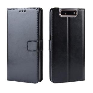 Retro Crazy Horse Texture Horizontal Flip Leather Case for Galaxy A80 / A90, with Holder & Card Slots & Photo Frame(Black)