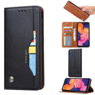 Knead Skin Texture Horizontal Flip Leather Case for Samsung Galaxy A10, with Photo Frame & Holder & Card Slots & Wallet(Black)