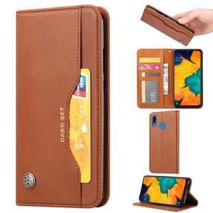 Knead Skin Texture Horizontal Flip Leather Case for Samsung Galaxy A40, with Photo Frame & Holder & Card Slots & Wallet(Brown)