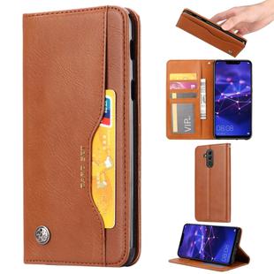 Knead Skin Texture Horizontal Flip Leather Case for Huawei Mate 20 Lite, with Photo Frame & Holder & Card Slots & Wallet(Brown)