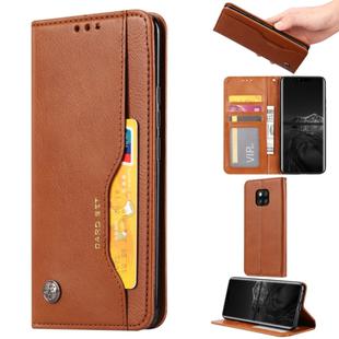 Knead Skin Texture Horizontal Flip Leather Case for Huawei Mate 20 Pro, with Photo Frame & Holder & Card Slots & Wallet(Brown)