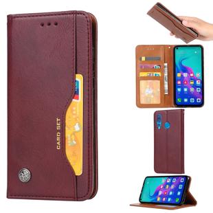 Knead Skin Texture Horizontal Flip Leather Case for Huawei nova 4, with Photo Frame & Holder & Card Slots & Wallet(Wine Red)