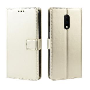 Retro Crazy Horse Texture Horizontal Flip Leather Case for OnePlus 7, with Holder & Card Slots & Photo Frame(Gold)