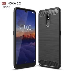 Brushed Texture Carbon Fiber TPU Case for Nokia 3.2(Black)