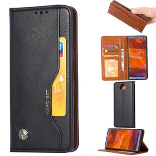 Knead Skin Texture Horizontal Flip Leather Case for Sony Xperia 10, with Photo Frame & Holder & Card Slots & Wallet(Black)