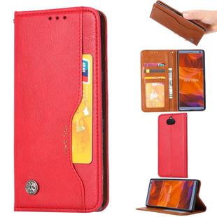 Knead Skin Texture Horizontal Flip Leather Case for Sony Xperia 10, with Photo Frame & Holder & Card Slots & Wallet(Red)