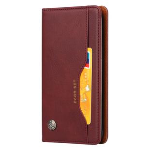 Knead Skin Texture Horizontal Flip Leather Case for LG K10 (2018), with Photo Frame & Holder & Card Slots & Wallet(Wine Red)