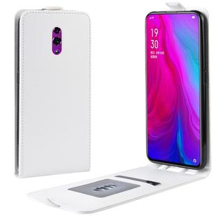 Crazy Horse Texture Vertical Flip Leather Case for OPPO Reno, with Card Slot & Photo Frame(White)
