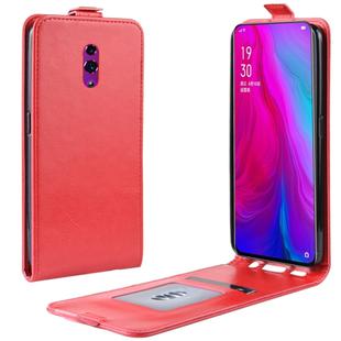Crazy Horse Texture Vertical Flip Leather Case for OPPO Reno, with Card Slot & Photo Frame(Red)
