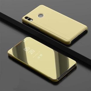 Electroplating Mirror Horizontal Flip Leather Case for Xiaomi Redmi Note 7/Redmi Note 7 Pro with Holder(Gold)