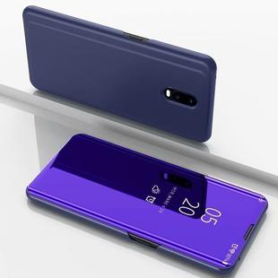 Electroplating Mirror Horizontal Flip Leather Case for OnePlus 7 Pro, with Holder(Violet blue)