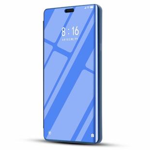 Electroplating Mirror Horizontal Flip Leather Case for Huawei Y6 Pro (2019), with Holder(Sky blue)
