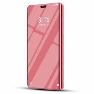 Electroplating Mirror Horizontal Flip Leather Case for Huawei Y6 Pro (2019), with Holder(Rose gold)