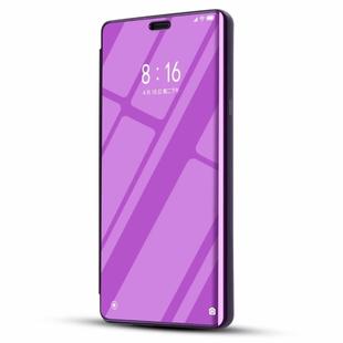 Electroplating Mirror Horizontal Flip Leather Case for OPPO R17, with Holder(Purple)