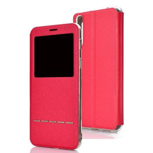Golden Beach Intelligent Answering Brings Electric Display Window with Bracket Left and Right Flip Cover Leather Case For Huawei P30(Red)