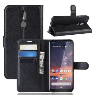 Litchi Texture Horizontal Flip Leather Case for Nokia 3.2, with Wallet & Holder & Card Slots(Black)