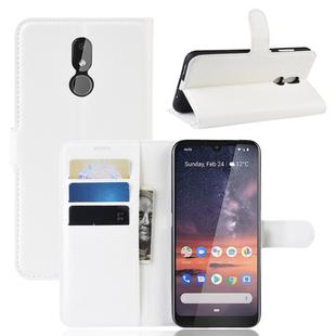 Litchi Texture Horizontal Flip Leather Case for Nokia 3.2, with Wallet & Holder & Card Slots(White)