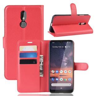 Litchi Texture Horizontal Flip Leather Case for Nokia 3.2, with Wallet & Holder & Card Slots(Red)