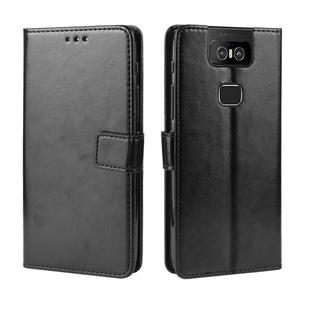 Retro Crazy Horse Texture Horizontal Flip Leather Case for Asus Zenfone 6 ZS630KL, with Holder & Card Slots & Photo Frame(Black)