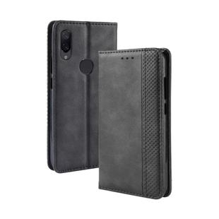 Magnetic Buckle Retro Crazy Horse Texture Horizontal Flip Leather Case for Xiaomi Redmi Note 7S, with Holder & Card Slots & Photo Frame(Black)