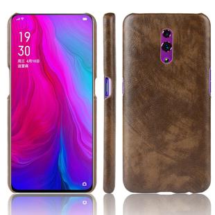 Shockproof Litchi Texture PC + PU Case For Oppo Reno(Brown)