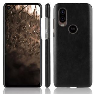 Shockproof Litchi Texture PC + PU Case For Motorola One Vision(Black)