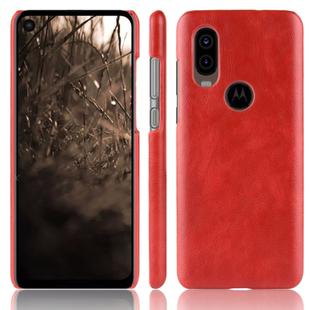 Shockproof Litchi Texture PC + PU Case For Motorola One Vision(Red)