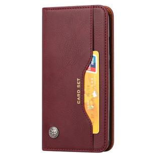 Knead Skin Texture Horizontal Flip Leather Case for Huawei Y7 (2019) / Y7 Prime (2019) / Y7 Pro (2019), with Photo Frame & Holder & Card Slots & Wallet(Wine Red)