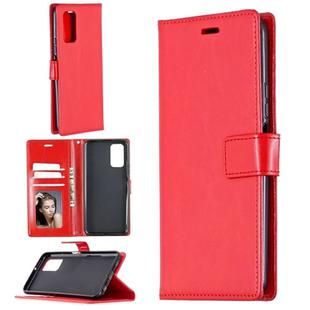 For Huawei Honor 30S Crazy Horse Texture Horizontal Flip Leather Case with Holder & Card Slots & Wallet & Photo Frame(Red)