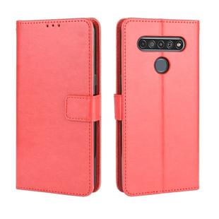 For LG K41S / K51S Retro Crazy Horse Texture Horizontal Flip Leather Case, with Holder & Card Slots & Photo Frame(Red)