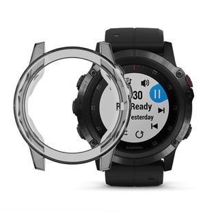 Suitable for Garmin Fenix 5 & 5 Plus transparent TPU Silica Gel Watch Case(Transparent gray)