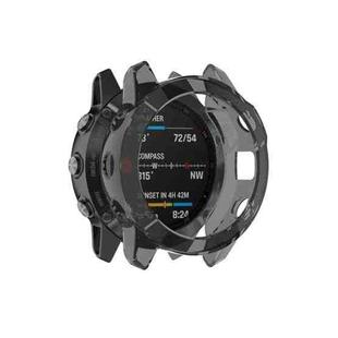 Suitable for Garmin Fenix 6S / 6S Pro transparent TPU Silica Gel Watch Case(Transparent black)