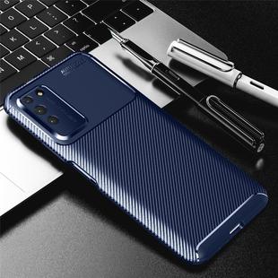 For Huawei Honor X10 Carbon Fiber Texture Shockproof TPU Case(Blue)