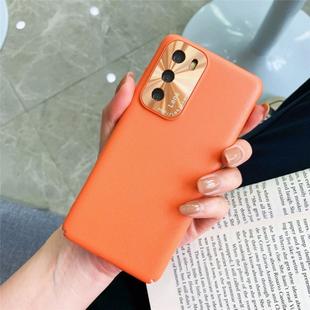 For Huawei P40 All-Inclusive Pure Prime Skin Plastic Case with Lens Ring Protection Cover(Orange)