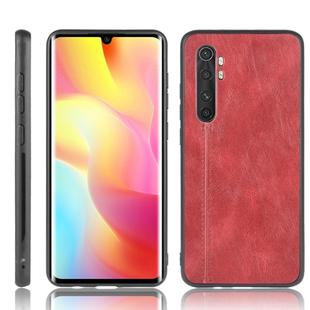 For Xiaomi Mi Note 10 Lite Shockproof Sewing Cow Pattern Skin PC + PU + TPU Case(Red)