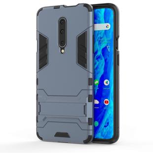Shockproof PC + TPU Case for OnePlus 7 Pro, with Holder(Navy Blue)