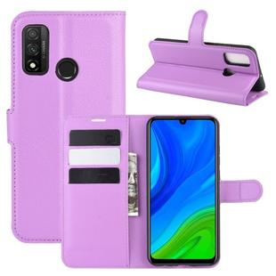 For Huawei P smart 2020 Litchi Texture Horizontal Flip Protective Case with Holder & Card Slots & Wallet(Purple)