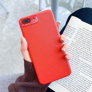 For iPhone 8 Plus / 7 Plus All-Inclusive Pure Prime Skin Plastic Case with Lens Ring Protection Cover(Red)