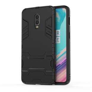 Shockproof PC + TPU Case with Holder for OnePlus 7 / 6T(Black)