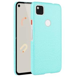For Google Pixel 4a Shockproof Crocodile Texture PC + PU Case(Light green)