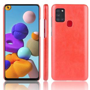For Samsung Galaxy A21s Shockproof Litchi Texture PC + PU Case(Red)