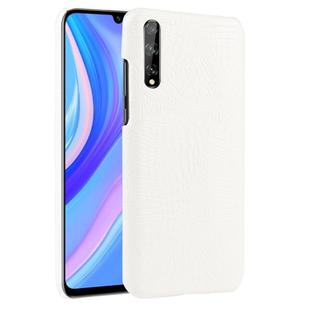 For Huawei Y8p Shockproof Crocodile Texture PC + PU Case(White)