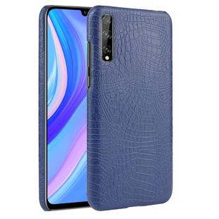 For Huawei Y8p Shockproof Crocodile Texture PC + PU Case(Blue)