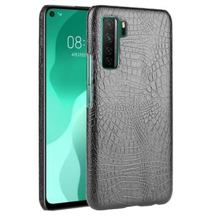 For Huawei P40 LITE 5G/Nova 7 SE Shockproof Crocodile Texture PC + PU Case(Black)