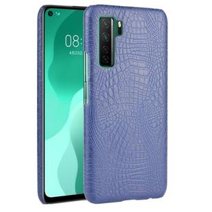 For Huawei P40 LITE 5G/Nova 7 SE Shockproof Crocodile Texture PC + PU Case(Blue)