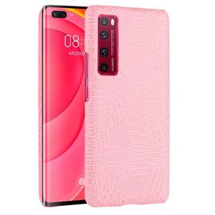 For Huawei Nova 7 Pro Shockproof Crocodile Texture PC + PU Case(Pink)