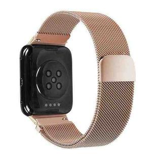 For OPPO Watch 41MM Smart Watch Milanese Stainless Steel Metal Watch Band(Rose)